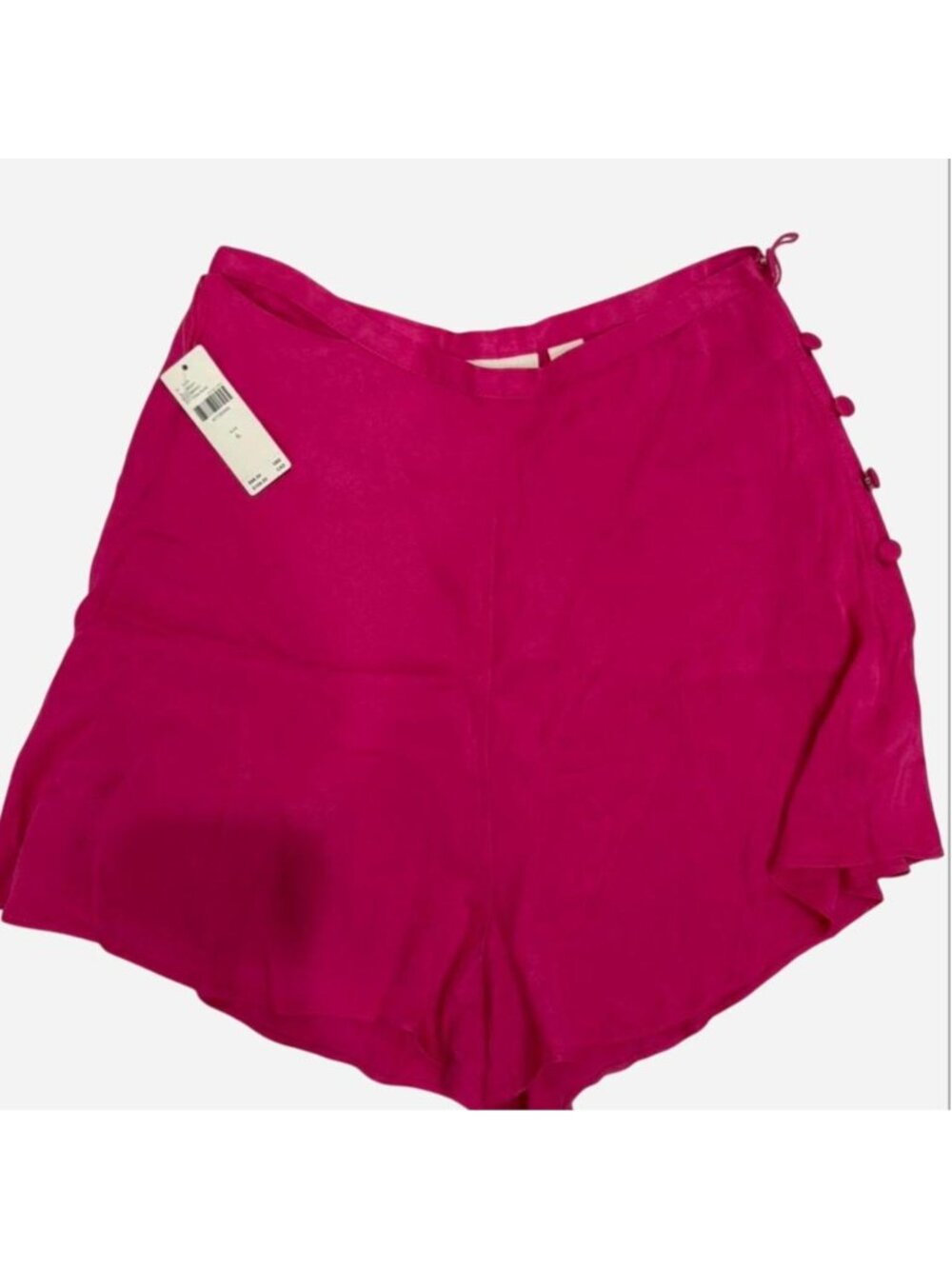Pink Anthropologie silky shorts with button detail,...